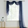 HLC.ME Sheer Curtains Lucento Sheer Window Scarf - Navy Blue