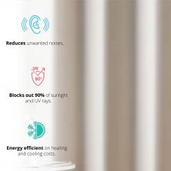 HLC.ME Oxford Blackout Grommet Curtain Panels (Beige) - Set Of 2 11 HLC.ME Oxford Blackout Grommet Curtain Panels (Beige) - Set Of 2