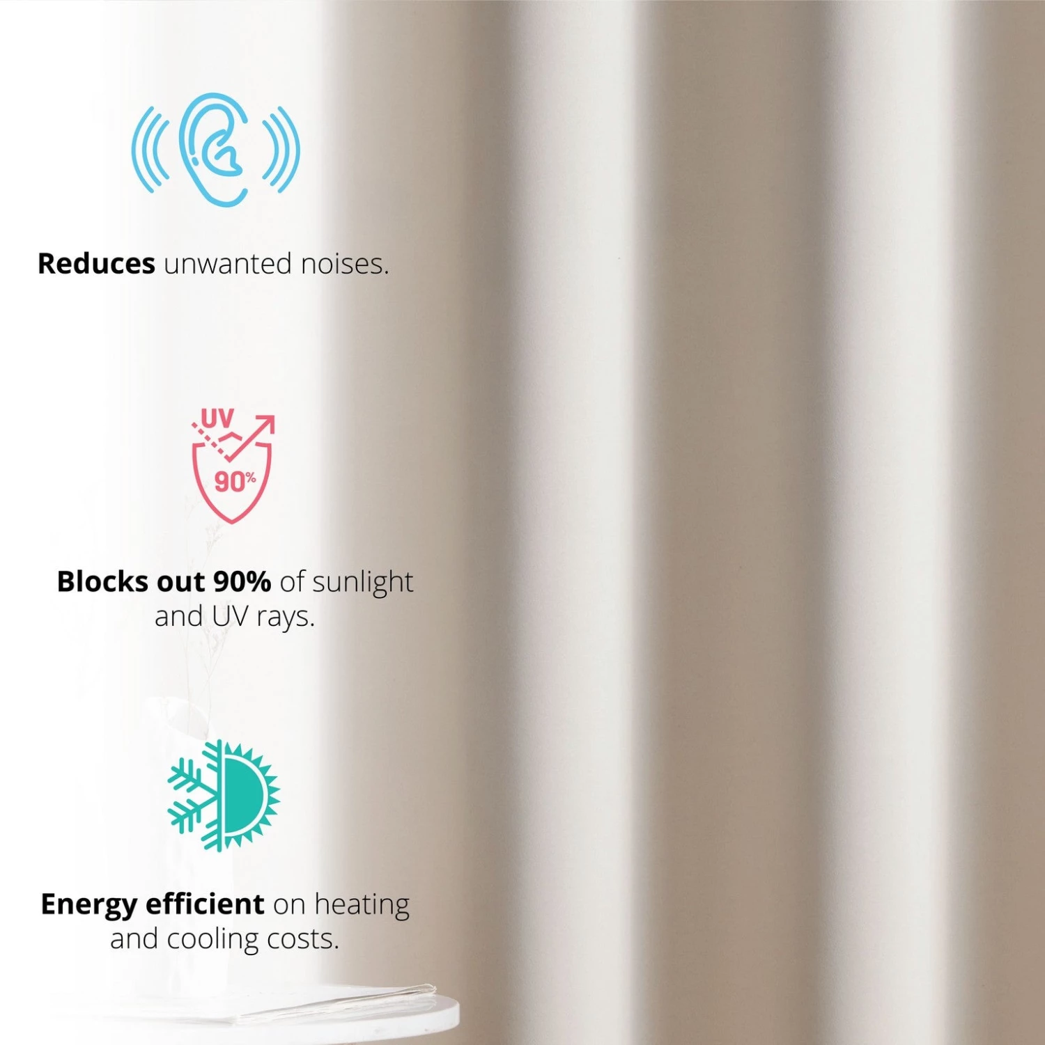 HLC.ME Oxford Blackout Grommet Curtain Panels (Beige) - Set Of 2 5 HLC.ME Oxford Blackout Grommet Curtain Panels (Beige) - Set Of 2