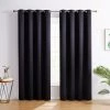 HLC.ME Oxford Blackout Grommet Curtain Panels (Black) - Set Of 2 2 HLC.ME Oxford Blackout Grommet Curtain Panels (Black) - Set Of 2