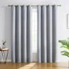 HLC.ME Oxford Blackout Grommet Curtain Panels (Light Grey) - Set Of 2