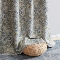 HLC.ME Blackout Curtains Paris Paisley Blackout Grommet Curtain Panels - Grey/Yellow - Set Of 2 11 HLC.ME Blackout Curtains Paris Paisley Blackout Grommet Curtain Panels - Grey/Yellow - Set Of 2