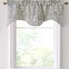 HLC.ME Faux Linen Curtains Paris Paisley Scalloped Valance - Grey/Yellow
