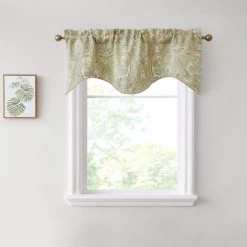 HLC.ME Paris Paisley Scalloped Valance - Neutral