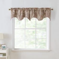 HLC.ME Paris Paisley Scalloped Valance - Spice Red