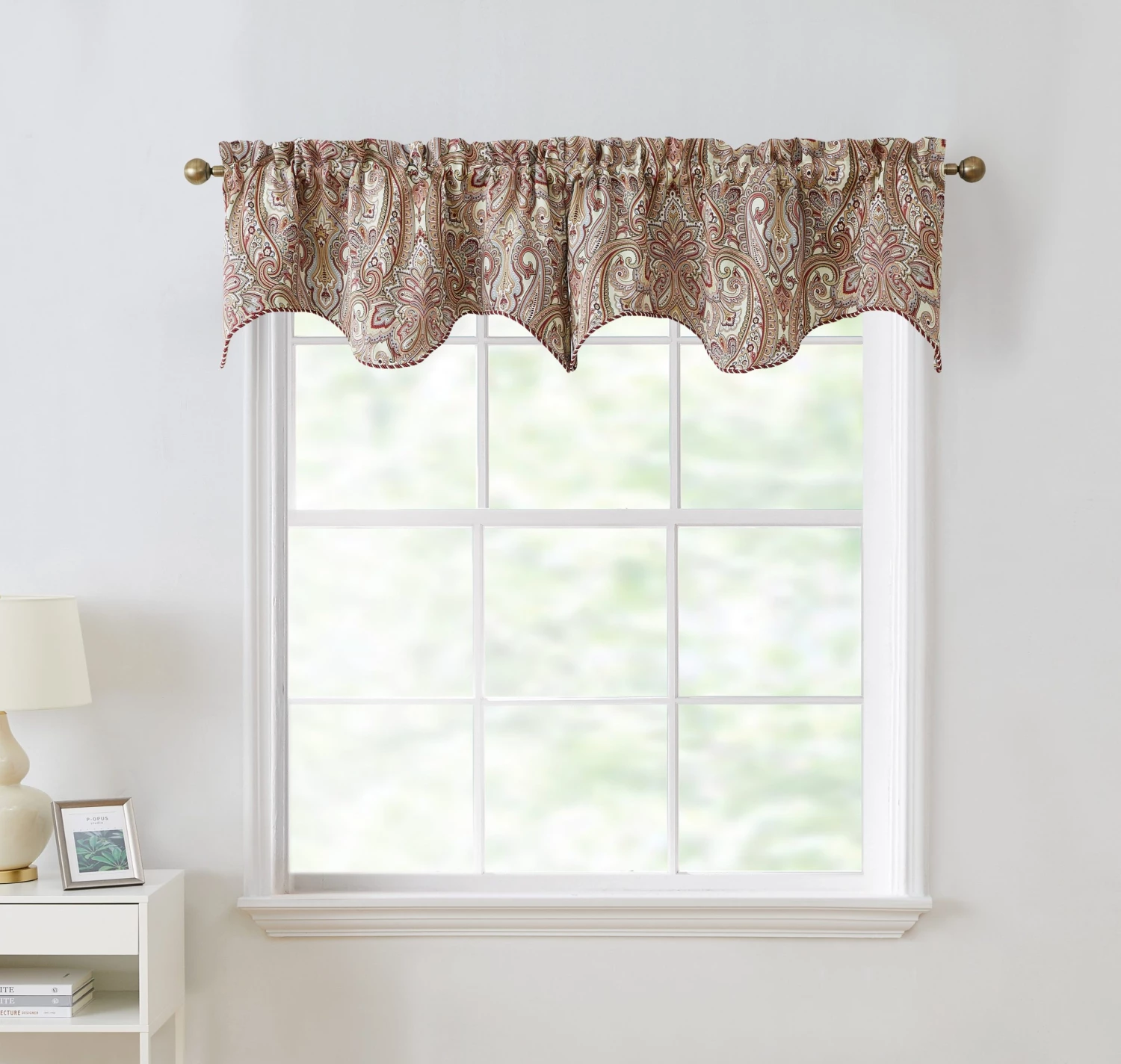 HLC.ME Paris Paisley Scalloped Valance - Spice Red 4 HLC.ME Paris Paisley Scalloped Valance - Spice Red
