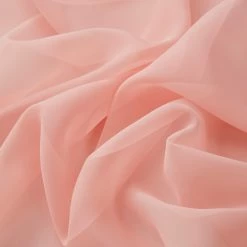 HLC.ME Lucento Sheer Rod Pocket Curtain Panels - Peach - Set Of 2