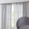 HLC.ME Penelope Faux Linen Sheer Curtain Panels - Charcoal Grey - Set Of 2