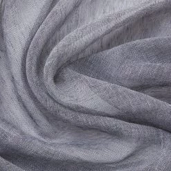 HLC.ME Penelope Faux Linen Sheer Curtain Panels - Charcoal Grey - Set Of 2