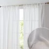 HLC.ME Sheer Curtains Penelope Faux Linen Sheer Curtain Panels - Ivory - Set Of 2