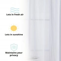 HLC.ME Penelope Faux Linen Sheer Curtain Panels - White - Set Of 2 12 HLC.ME Penelope Faux Linen Sheer Curtain Panels - White - Set Of 2