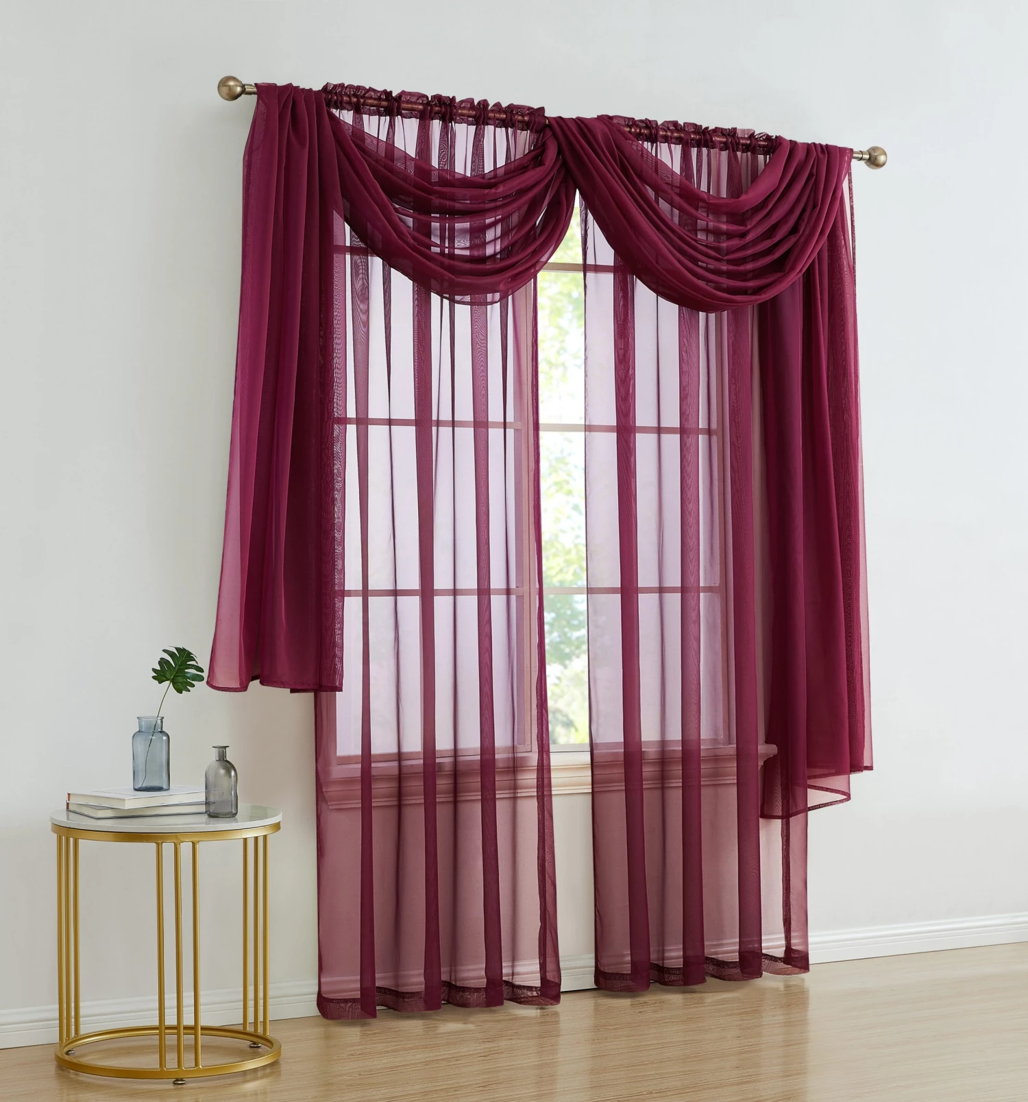 HLC.ME Lucento Sheer Window Scarf - Plum 4 HLC.ME Lucento Sheer Window Scarf - Plum