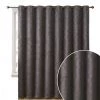 HLC.ME Redmont Lattice Blackout Grommet Patio Door Panel - Dark Grey Faux Linen Curtains