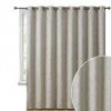HLC.ME Faux Linen Curtains Redmont Lattice Blackout Grommet Patio Door Panel - Beige