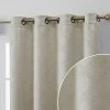 HLC.ME Blackout Curtains Redmont Lattice Blackout Grommet Curtain Panels - Beige - Set Of 2