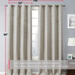 HLC.ME Blackout Curtains Redmont Lattice Blackout Grommet Curtain Panels - Beige - Set Of 2