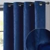 HLC.ME Blackout Curtains Redmont Lattice Blackout Grommet Curtain Panels - Navy Blue - Set Of 2