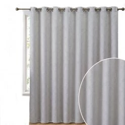 HLC.ME Redmont Lattice Blackout Grommet Patio Door Panel - Light Grey