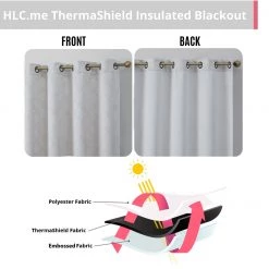 HLC.ME Redmont Lattice Blackout Grommet Curtain Panels - Light Grey - Set Of 2