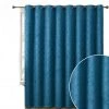 HLC.ME Redmont Lattice Blackout Grommet Patio Door Panel - Teal Blue Faux Linen Curtains