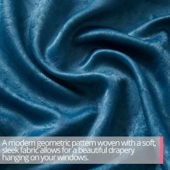 HLC.ME Blackout Curtains Redmont Lattice Blackout Grommet Curtain Panels - Teal Blue - Set Of 2