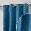 HLC.ME Blackout Curtains Redmont Lattice Blackout Grommet Curtain Panels - Teal Blue - Set Of 2