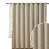 HLC.ME Faux Linen Curtains Redmont Lattice Blackout Grommet Patio Door Panel - Taupe