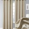 HLC.ME Redmont Lattice Blackout Grommet Curtain Panels - Taupe - Set Of 2 Blackout Curtains