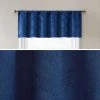 HLC.ME Redmont Lattice Back Tab Rod Pocket Valance - Navy Blue