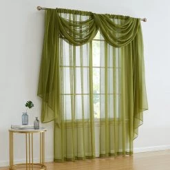 HLC.ME Lucento Sheer Window Scarf - Sage Green