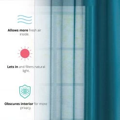 Sheer Curtains HLC.ME Sheer Grommet Curtain Panels - Grey Teal - Set Of 2 10 Sheer Curtains HLC.ME Sheer Grommet Curtain Panels - Grey Teal - Set Of 2