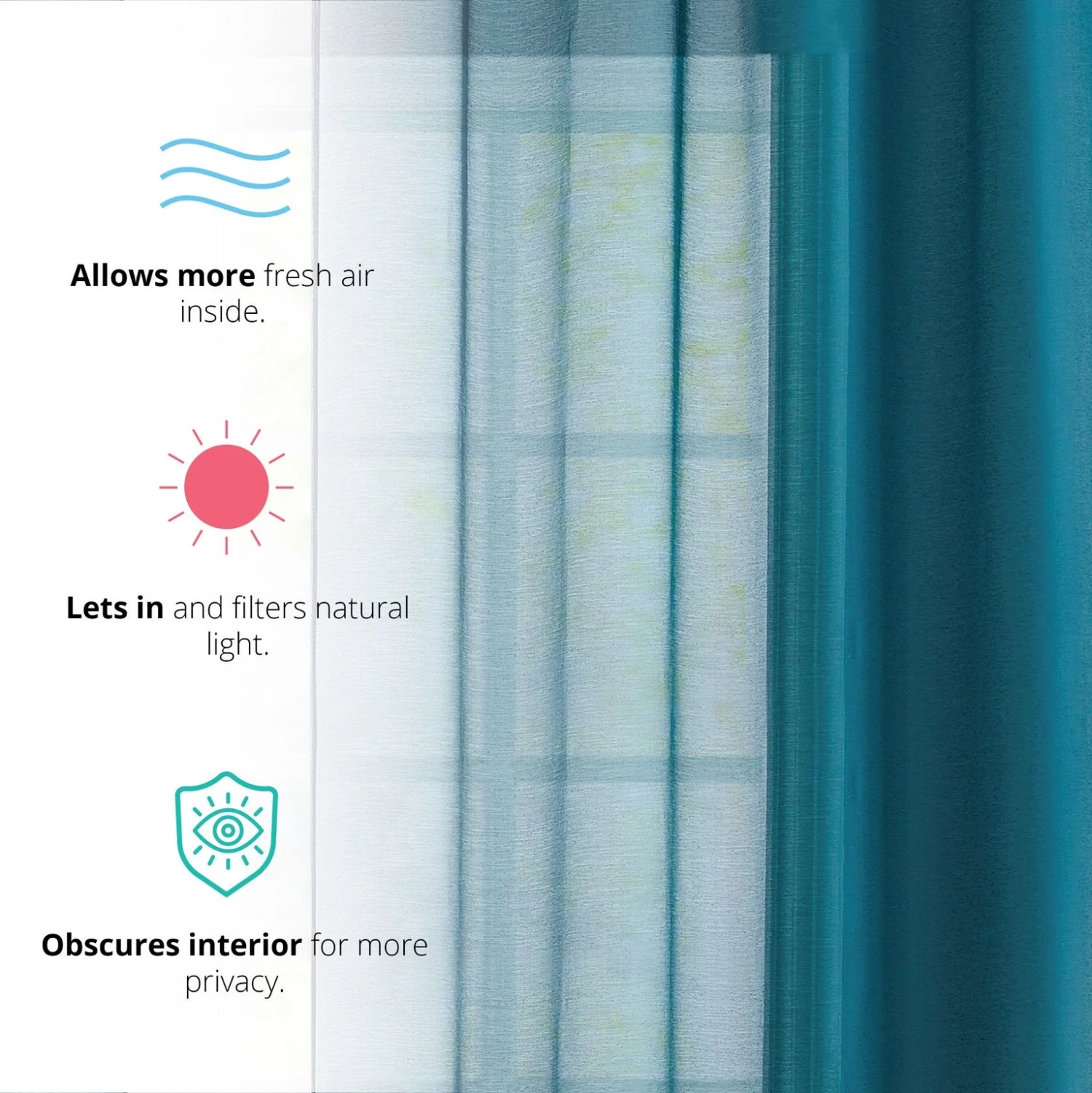 Sheer Curtains HLC.ME Sheer Grommet Curtain Panels - Grey Teal - Set Of 2 5 Sheer Curtains HLC.ME Sheer Grommet Curtain Panels - Grey Teal - Set Of 2