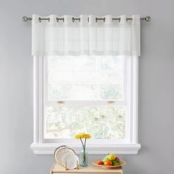 HLC.ME Lucento Sheer Grommet Valance - Ivory - Set Of 2