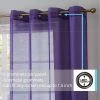 HLC.ME Sheer Grommet Curtain Panels - Violet - Set Of 2 Sheer Curtains