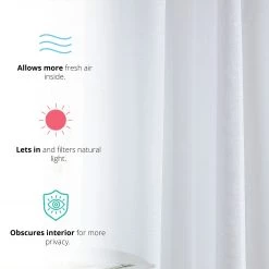 Sheer Curtains HLC.ME Sheer Grommet Curtain Panels - White - Set Of 2