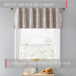 HLC.ME Serenity Floral 100% Blackout Grommet Valance - Taupe 9 HLC.ME Serenity Floral 100% Blackout Grommet Valance - Taupe