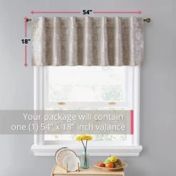 HLC.ME Serenity Floral 100% Blackout Grommet Valance - Taupe