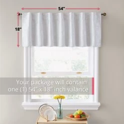 HLC.ME Serenity Floral 100% Blackout Grommet Valance - White