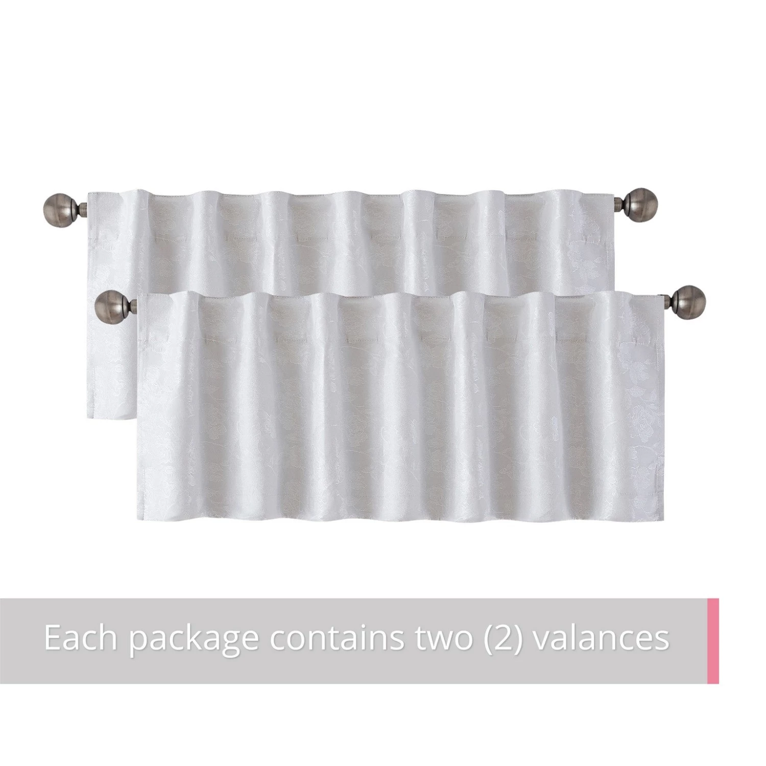 HLC.ME Serenity Floral 100% Blackout Grommet Valance - White 7 HLC.ME Serenity Floral 100% Blackout Grommet Valance - White