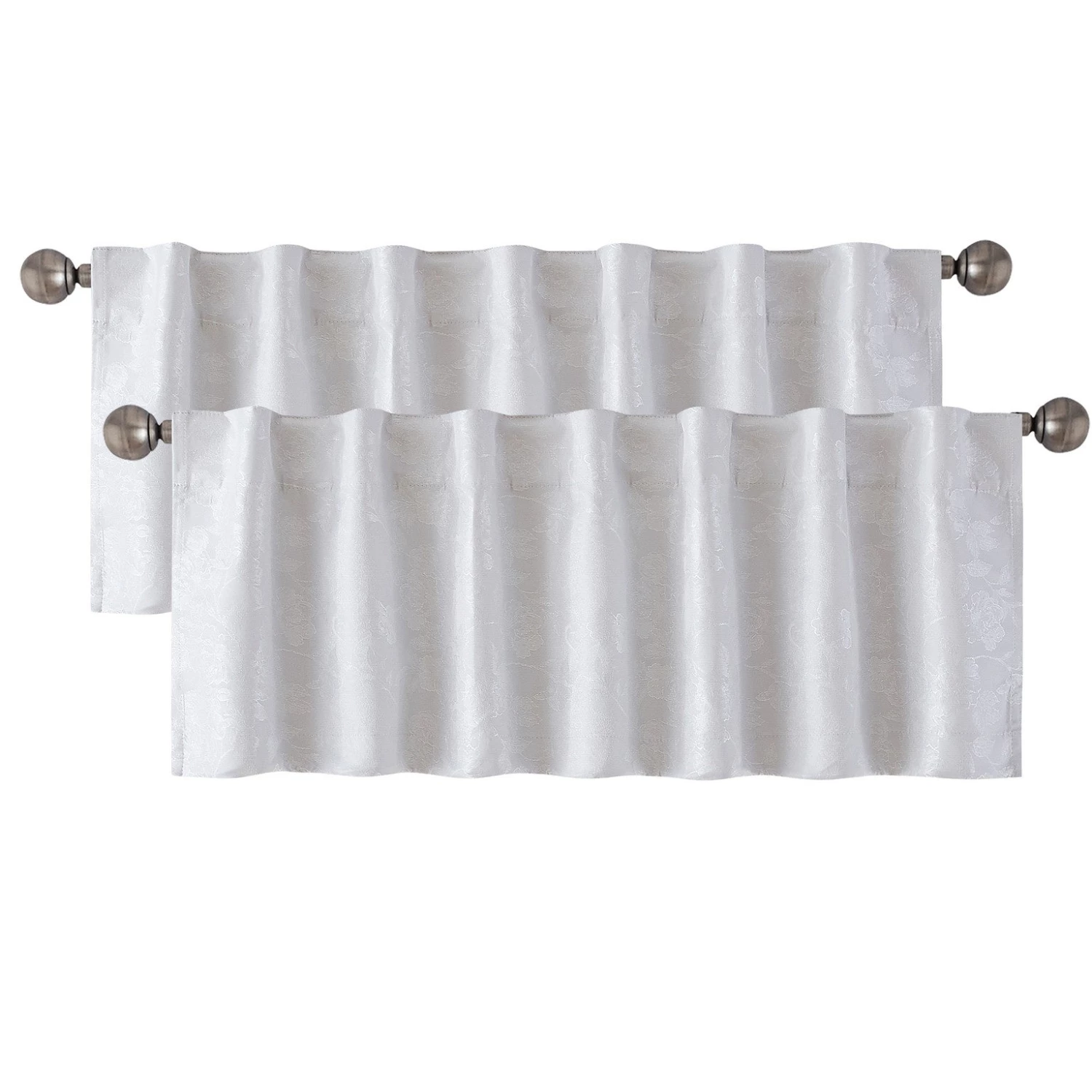 HLC.ME Serenity Floral 100% Blackout Grommet Valance - White 3 HLC.ME Serenity Floral 100% Blackout Grommet Valance - White