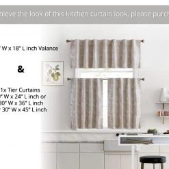 HLC.ME Serenity Floral 100% Blackout Grommet Valance - Taupe 10 HLC.ME Serenity Floral 100% Blackout Grommet Valance - Taupe