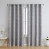 HLC.ME Blackout Curtains Serenity Floral 100% Complete Blackout Grommet Curtains - Grey - Set Of 2