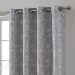 HLC.ME Serenity Floral 100% Blackout Grommet Patio Door Panel - Grey Faux Linen Curtains 12 HLC.ME Serenity Floral 100% Blackout Grommet Patio Door Panel - Grey Faux Linen Curtains
