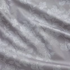 HLC.ME Serenity Floral 100% Blackout Grommet Patio Door Panel - Grey Faux Linen Curtains 13 HLC.ME Serenity Floral 100% Blackout Grommet Patio Door Panel - Grey Faux Linen Curtains