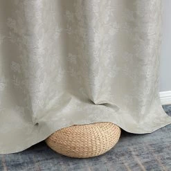 HLC.ME Serenity Floral 100% Blackout Grommet Patio Door Panel - Beige