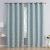 HLC.ME Serenity Floral 100% Complete Blackout Grommet Curtains - Seafoam Green - Set Of 2