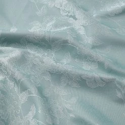 HLC.ME Serenity Floral 100% Complete Blackout Grommet Curtains - Seafoam Green - Set Of 2