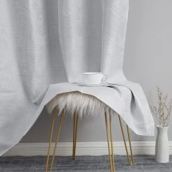 HLC.ME Serenity Floral 100% Complete Blackout Grommet Curtains - White - Set Of 2 13 HLC.ME Serenity Floral 100% Complete Blackout Grommet Curtains - White - Set Of 2