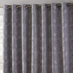 HLC.ME Serenity Floral 100% Blackout Grommet Patio Door Panel - Grey Faux Linen Curtains