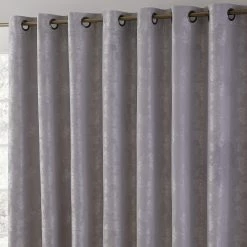 HLC.ME Serenity Floral 100% Blackout Grommet Patio Door Panel - Light Grey